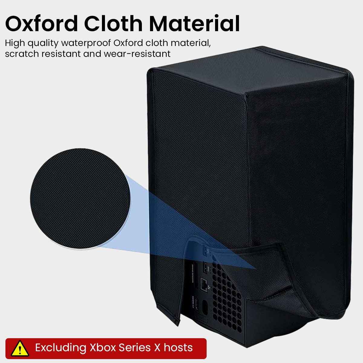 ZORBES Dust Cover for SONY Xbox Series X, Black Dust Proof Cover For Xbox Series X Console Durable Oxford Dust Proof Cover with Preset USB Ports Open ZORBES Dust Cover for SONY Xbox Series X, Black Dust Proof Cover For Xbox Series X Console Durable Oxford Dust Proof Cover with Preset USB Ports Open